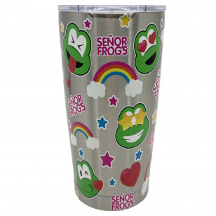 VASO CON TAPA 600 ML - SF EMOJIS